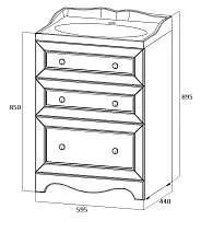 Тумба с раковиной Avanti 60Н 3в.я. Белый глянец