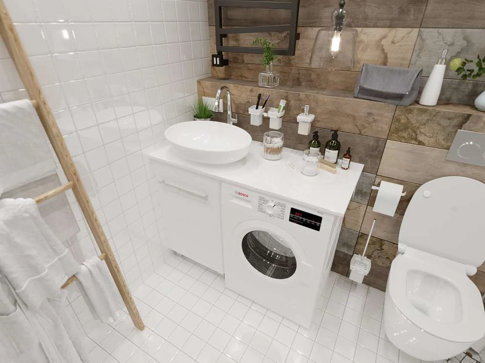 Тумба ВИСТА/Wash 48Н 1д. белый глянец
