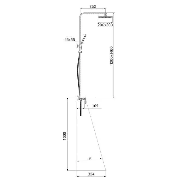 Душевая система IDDIS Bild с изливом BILSB1Fi06