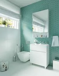 Зеркало-шкаф Mira 60 Белый глянец