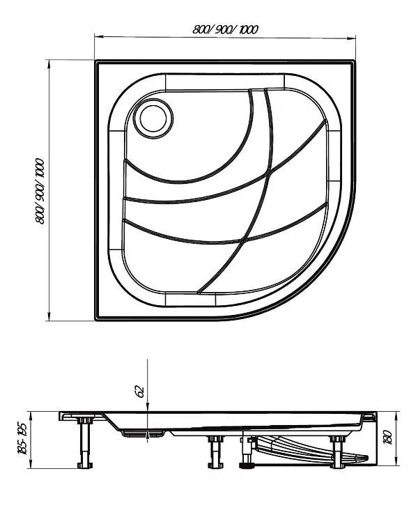 Поддон БЕЛЛА НЬЮ/BELLA NEW 900х900 сектор