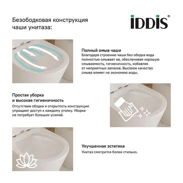 Унитаз напольный IDDIS Drum безободковый DRU2DSEi24