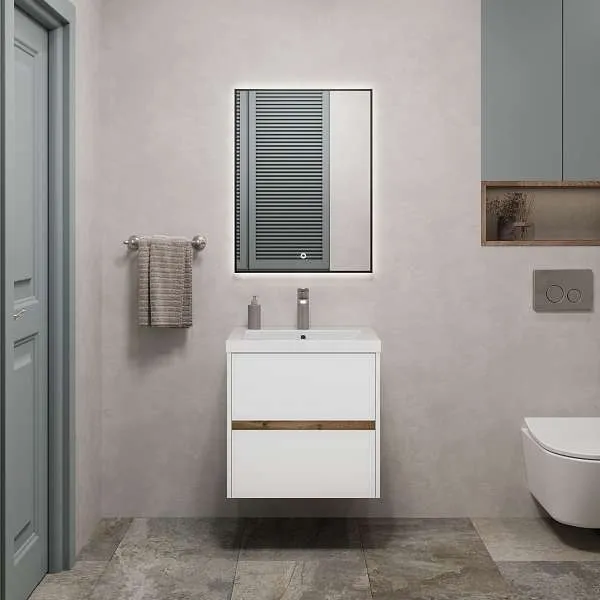 Зеркало PINO (600х800х29) прямоугольник черный УФ01 подсветка/сенсор