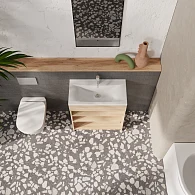 Тумба с раковиной РЕВО 70Н (700x836x350) 3п дуб сонома