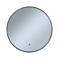 Зеркало Shape Soft Plus (800х800х30) круг черный К01 LED датчик