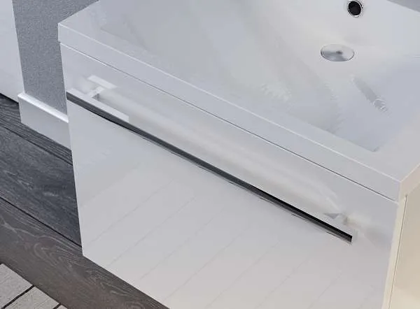 Тумба под раковину Соната 58П 1в.я. белый глянец
