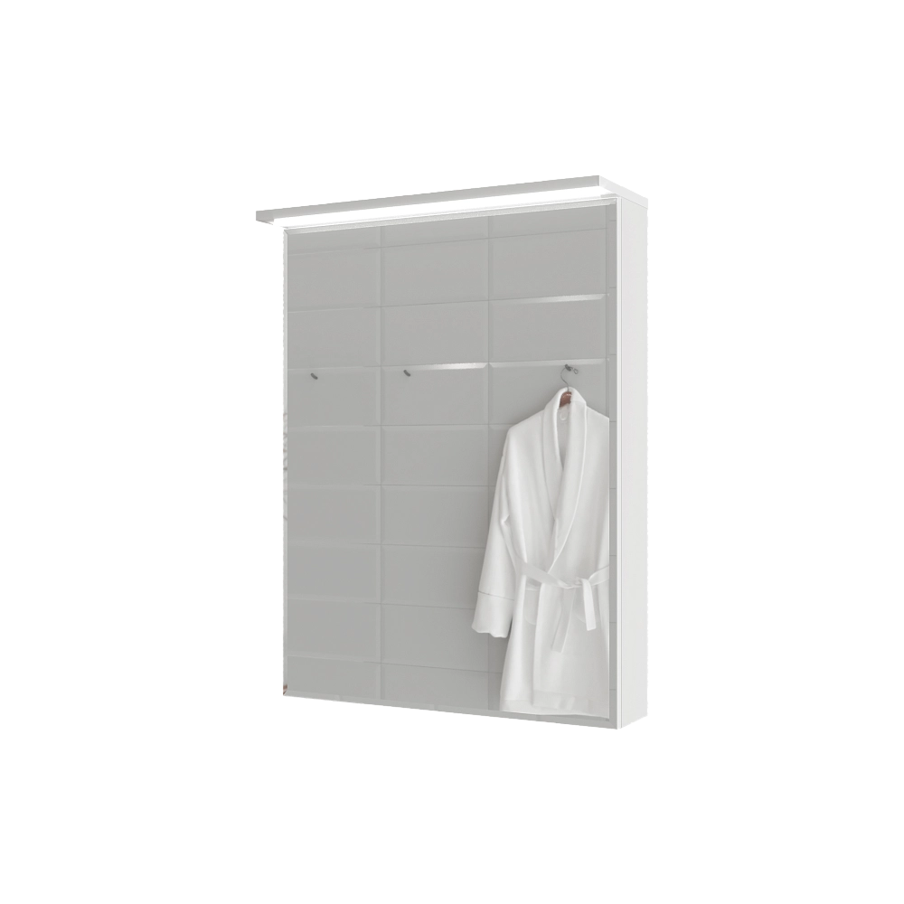 Зеркало-шкаф Соната 60 1д с подсветкой, белый глянец