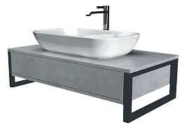 Тумба со столешницей ГРАНЖ ЛОФТ/GRUNGE LOFT 70П 1в.я бетон светлый