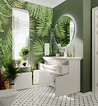 Тумба под раковину Lina New 105Н 1в.я 3д Белый глянец