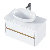 Тумба со столешницей МОНРО/Monro 80П (800х420х450) 2я белый стекло