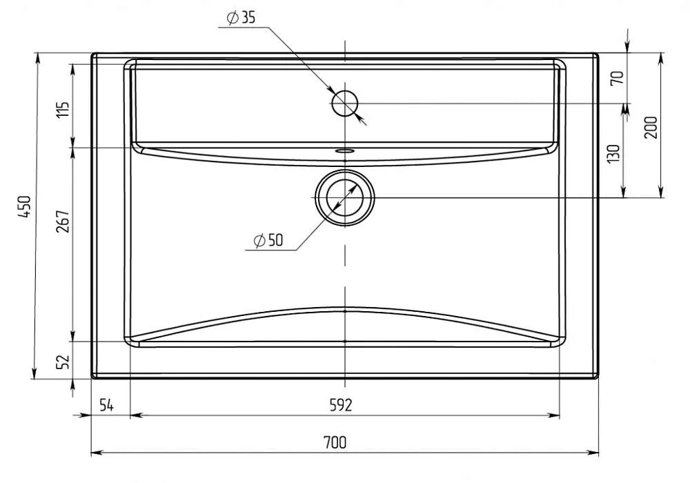 Раковина Comfort 70 Polytitan