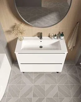 Тумба под раковину КОДА/Coda 105Н (1056х887х471) 2я перламутр белый