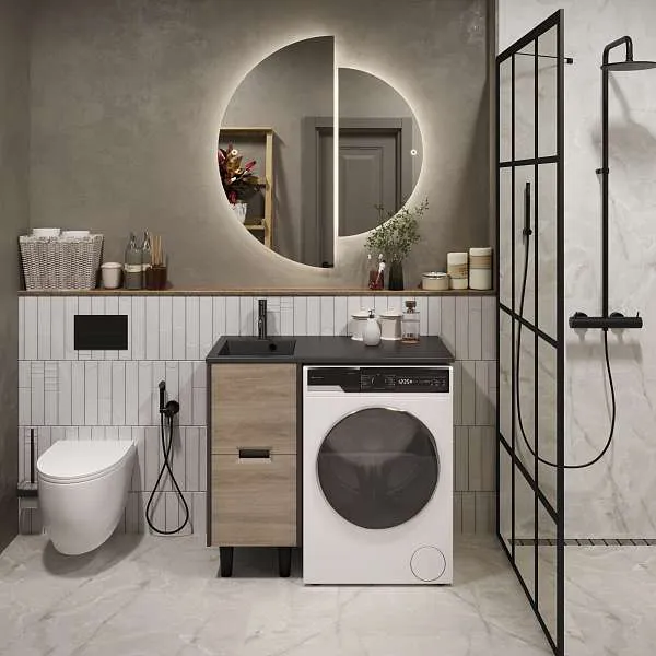 Тумба Maid 38Н(100) (380х890х475) 2я антрацит/орех лучистый европейский