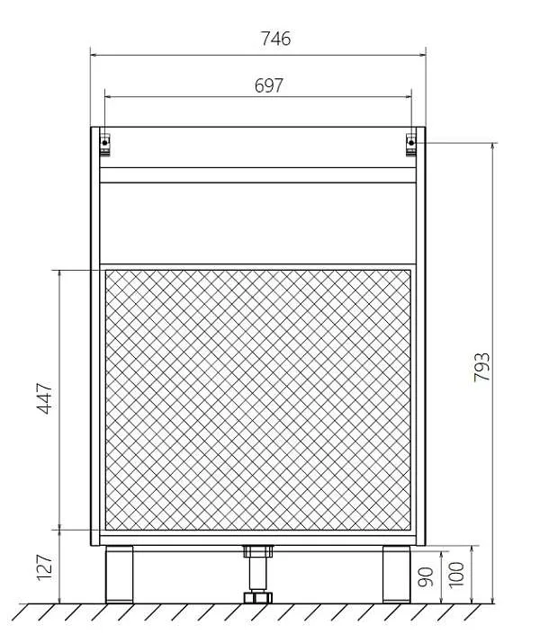 Тумба под раковину Соната 75Н 3в.я. белый глянец