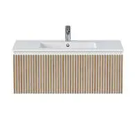 Тумба под раковину Row 100П (1000х400х450) 1я белый/дуб