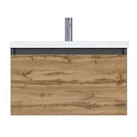 Тумба под раковину БЛОК МИНИ/Aris mini 70П (685х400х447) 1я антрацит/дуб крафт золотой