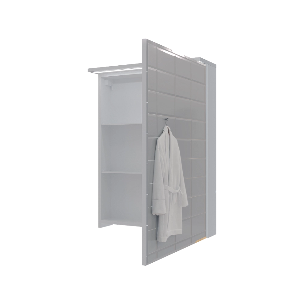 Зеркало-шкаф Соната 60 1д с подсветкой, белый глянец