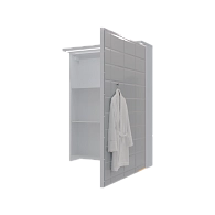 Зеркало-шкаф Соната 60 1д с подсветкой, белый глянец