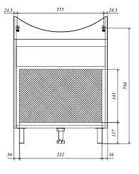 Тумба под раковину Вита 65Н 3в.я. белый глянец, МДФ