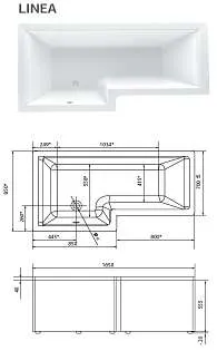 Ванна акриловая Marka One LINEA 165x85