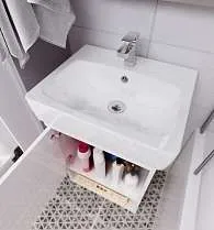 Тумба под раковину ТЕРА/Tera 55Н 1д. белый глянец