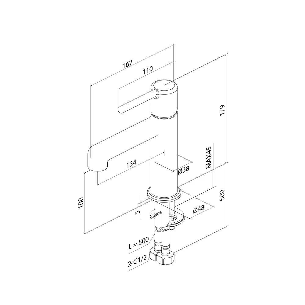 Cмеситель для раковины IDDIS Aiger черный глянцевый AIGGB00i01