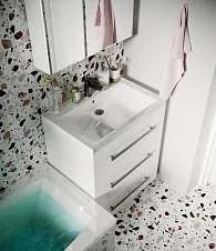 Тумба под раковину Соната 75Н 3в.я. белый глянец