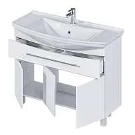 Тумба под раковину Lina New 105Н 1в.я 3д Белый глянец