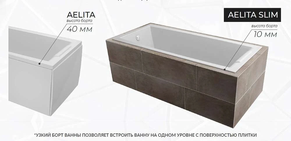 Ванна АЭЛИТА СЛИМ/AELITA SLIM 1500х750