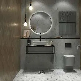 Столешница из керамогранита ЛОФТ/LOFT 90, светло-серый МА01 Nat