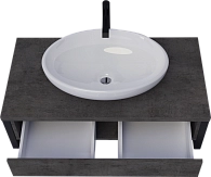 Тумба со столешницей GRUNGE LOFT 100П 1в.я Бетон темно-серый