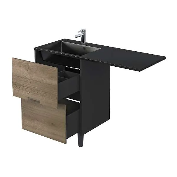 Тумба Maid 58Н(120) (580х890х475) 2я антрацит/орех лучистый европейский