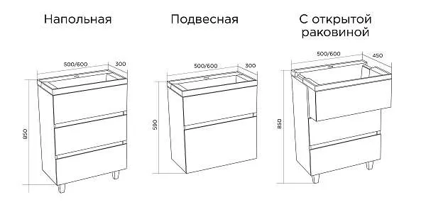 Тумба с раковиной МОДУЛЬ М/Bumble 60П 1я