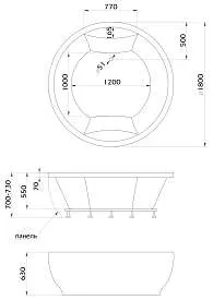 Ванна акриловая Aima OMEGA 180x180