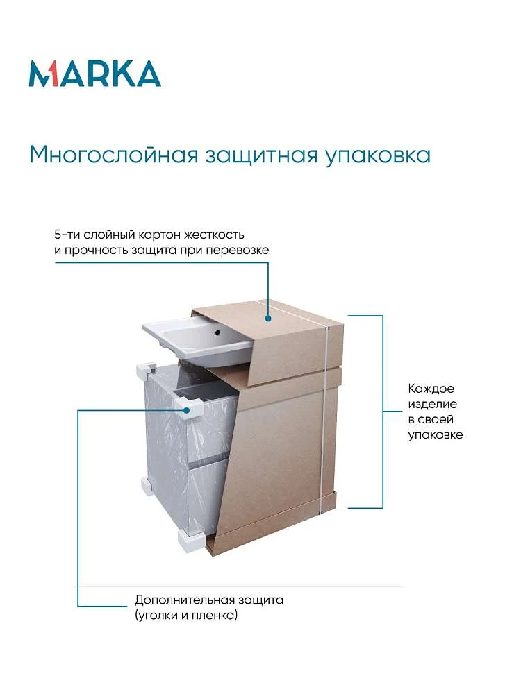 Тумба под раковину ГАЛА 60П (600х360х453) 1я белый