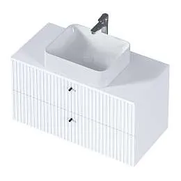 Тумба со столешницей СТЕЛЛА/Desire 900х487х500П 2я монолит айсберг /эмаль белая