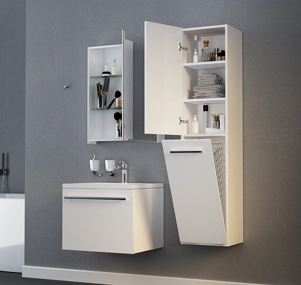 Пенал Соната 35П 2д.б/к белый глянец R