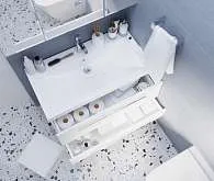 Тумба под раковину Соната 75П 2в.я. белый глянец
