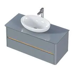 Тумба со столешницей Monro 100П (1000х420х450) 2я серый стекло