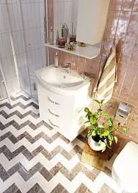 Тумба под раковину Вита 65Н 3в.я. белый глянец, МДФ