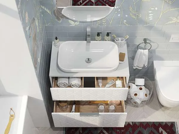 Тумба со столешницей ВЕЛЕС/Forest 80Н 2я белый