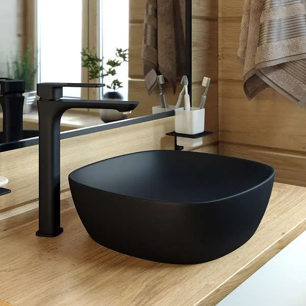 Смеситель для раковины IDDIS Slide высокий черный SLIBL01i01