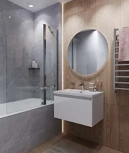 Тумба под раковину БЛОК МИНИ/Aris mini 60П (590х400х447) 1я белая аляска/белый глянец