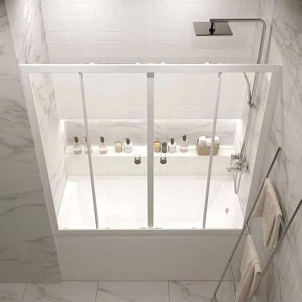 Шторка для ванны 150х140 МW (белый)