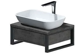 Тумба со столешницей ГРАНЖ ЛОФТ/GRUNGE LOFT 60П 1в.я бетон темно-серый