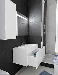 Тумба под раковину Этюд 100П 1в.я. Белый глянец