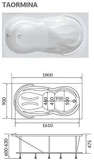 Ванна акриловая 1Marka TAORMINA 180x90