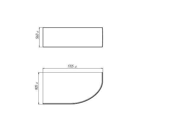 Панель ФЛЭТ/FLAT ДИАНА 1700х900 R/L фронт