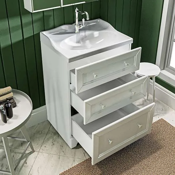 Тумба с раковиной Avanti 60Н 3в.я. Белый глянец