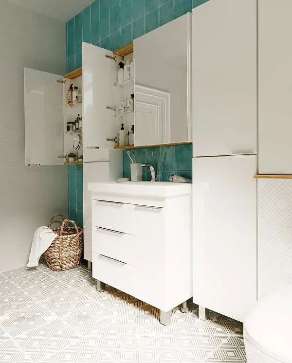 Тумба под раковину ГАУЛА/Gaula 80Н 3я 1д белый